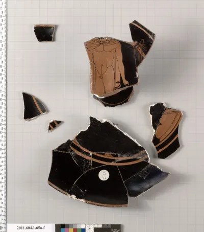Terracotta fragments of a kylix (drinking cup)