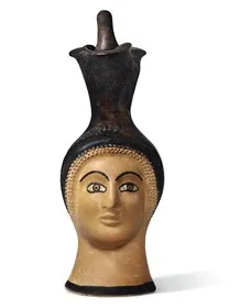 FIGURE VASE, OINOCHOE (ATHENIAN, RED-FIGURE)