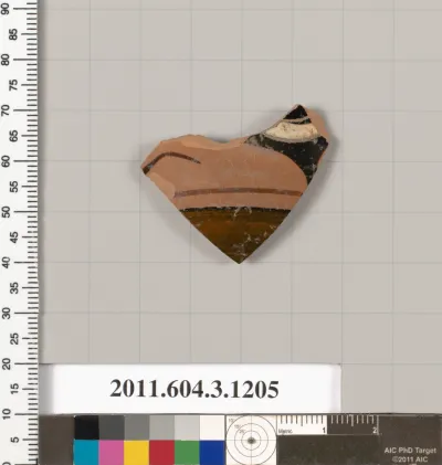 Terracotta fragment of a mastoid (drinking cup with narrow base)