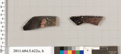 Terracotta rim fragments of kylikes (drinking cups)