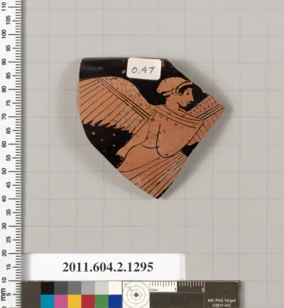 Terracotta rim fragment of a skyphos (deep drinking cup)