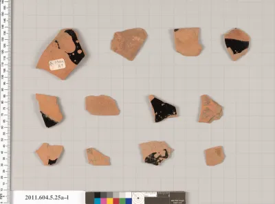 Terracotta fragments of kylikes (drinking cups)