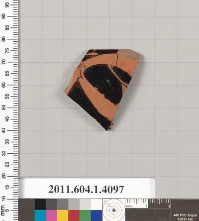 Terracotta rim fragment of a kylix (drinking cup)