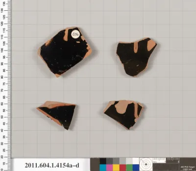 Terracotta fragments of kylikes (drinking cups)