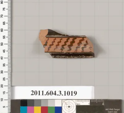 Terracotta fragment of a lekanis (covered dish)