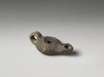 Terracotta oil lamp