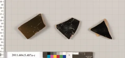 Terracotta fragments of kylikes (drinking cups)