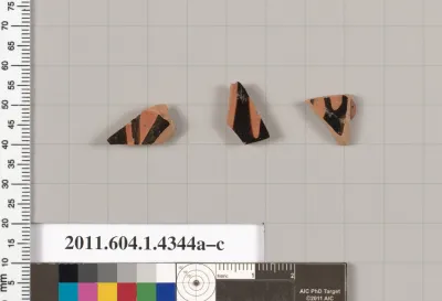 Terracotta fragments of kylikes (drinking cups)