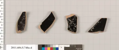 Terracotta fragments of kylikes (drinking cups)