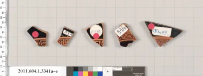 Terracotta fragments of kylikes (drinking cups)