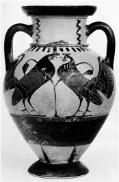 AMPHORA, NECK (ATHENIAN, BLACK-FIGURE)