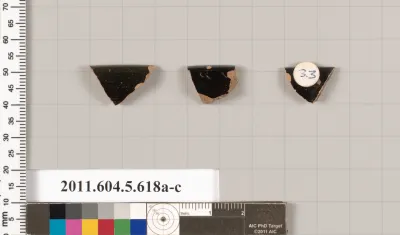 Terracotta rim fragments of kylikes (drinking cups)