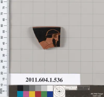 Terracotta rim fragment of a kylix (drinking cup)