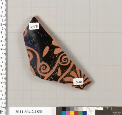 Terracotta fragment of a skyphos (deep drinking cup)