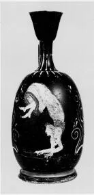 LEKYTHOS, SQUAT (SOUTH ITALIAN, GNATHIAN, BLACK GLAZE)