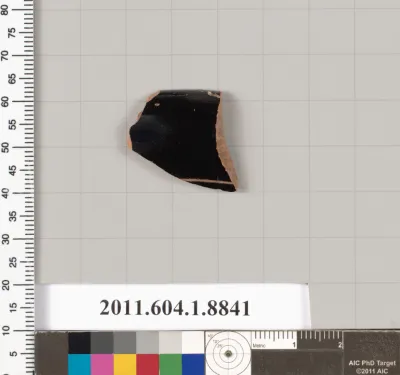 Terracotta rim fragment of a kylix (drinking cup)
