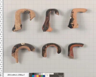 Terracotta fragments of kylikes (drinking cups)