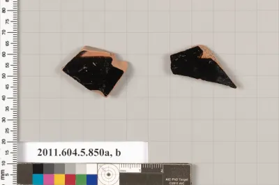 Terracotta fragments of kylikes (drinking cups)