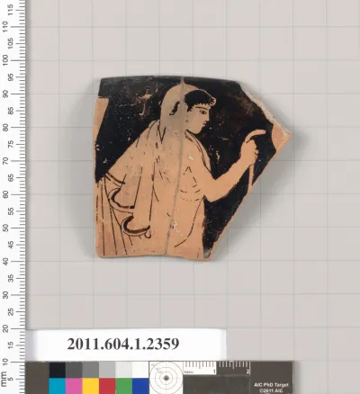 Terracotta rim fragment of a kylix (drinking cup)