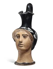 FIGURE VASE, OINOCHOE (ATHENIAN, RED-FIGURE)