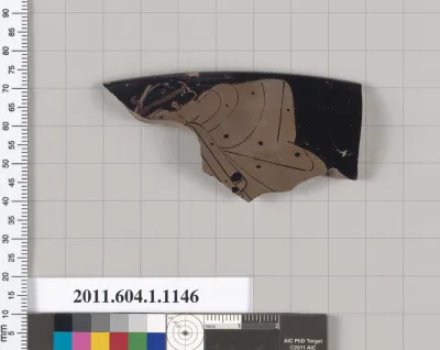 Terracotta rim fragment of a kylix (drinking cup)