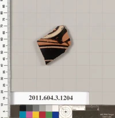 Terracotta fragment of a mastoid (drinking cup with narrow base)