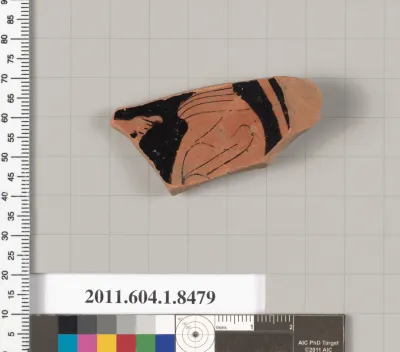 Terracotta fragment of a stemless kylix (drinking cup)