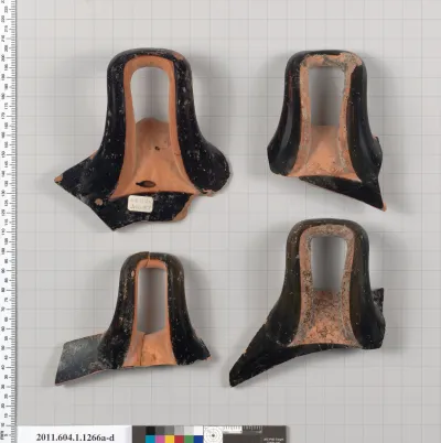 Terracotta fragments of kylikes (drinking cups)