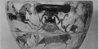 SKYPHOS, FRAGMENT (ATHENIAN, BLACK-FIGURE)