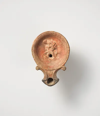 Terracotta oil lamp