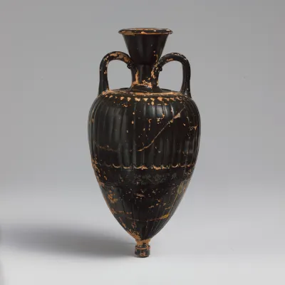 Terracotta amphoriskos (oil flask)