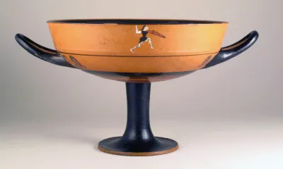 Terracotta kylix: lip-cup (drinking cup)