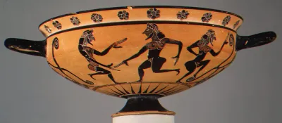 Terracotta kylix: Komast cup (drinking cup)
