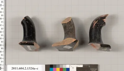 Terracotta fragments of skyphoi (deep drinking cups)