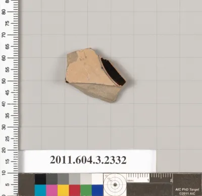 Terracotta fragment of a kylix: eye-cup (drinking cup)