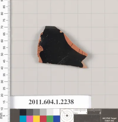 Terracotta rim fragment of a kylix (drinking cup)