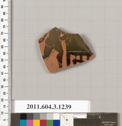 Terracotta fragment of a kyathos (cup-shaped ladle)