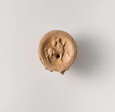 Terracotta oil lamp