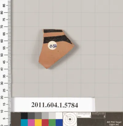 Terracotta rim fragment of a kylix: eye-cup (drinking cup)