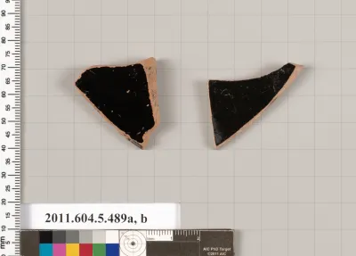 Terracotta fragments of kylikes (drinking cups)