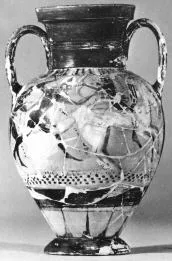 AMPHORA, NECK (CORINTHIAN, BLACK-FIGURE)
