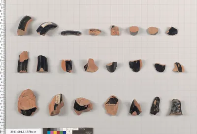 Terracotta fragments of kylikes (drinking cups)