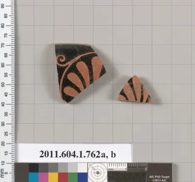 Terracotta fragments of kylikes (drinking cups)