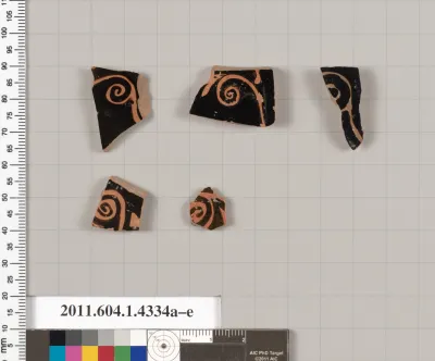 Terracotta fragments of kylikes (drinking cups)