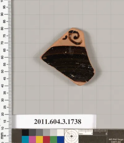 Terracotta fragment of a kylix: Lip cup (drinking cup)