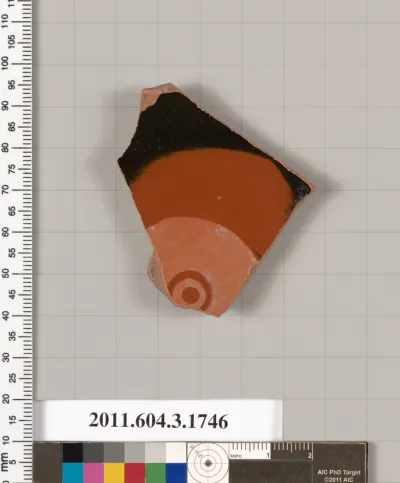 Terracotta fragment of a kylix: Band or lip cup (drinking cup)