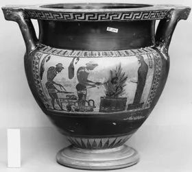 KRATER, COLUMN (ATHENIAN, BLACK-FIGURE)