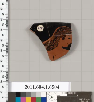 Terracotta rim fragment of a kylix (drinking cup)