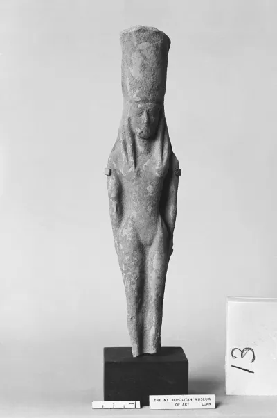 Terracotta statuette of a nude woman