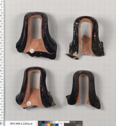 Terracotta fragments of kylikes (drinking cups)